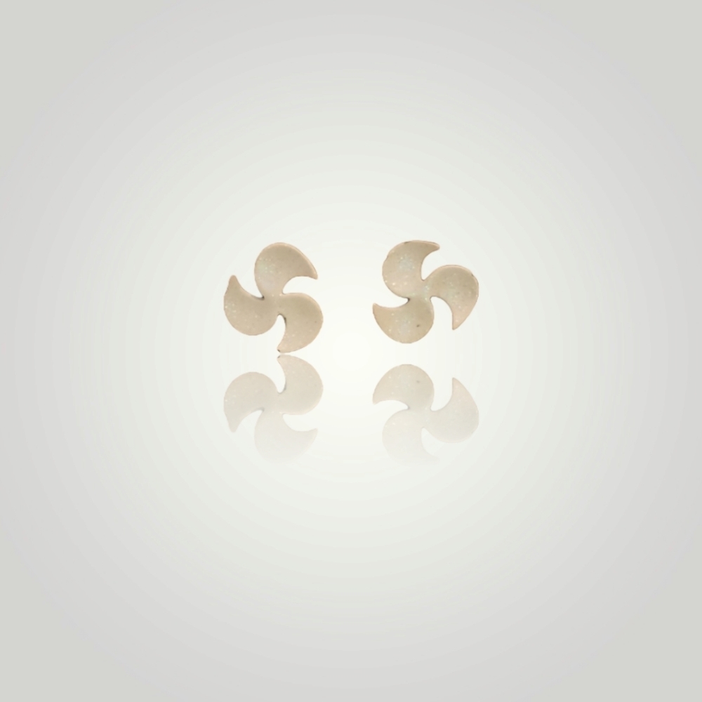 3 for $15-White Sparkly Windmill Shaped Earrings